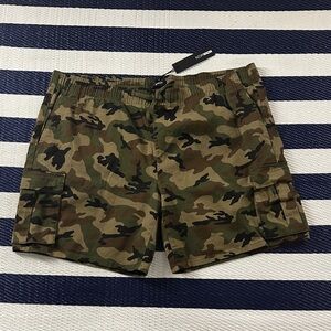 Fashion Nova Men Cargo Twill Volley Shorts XXXL Black Utility Casual Streetwear